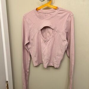 Lululemon Athletica Blush Long Sleeve Cutout Top